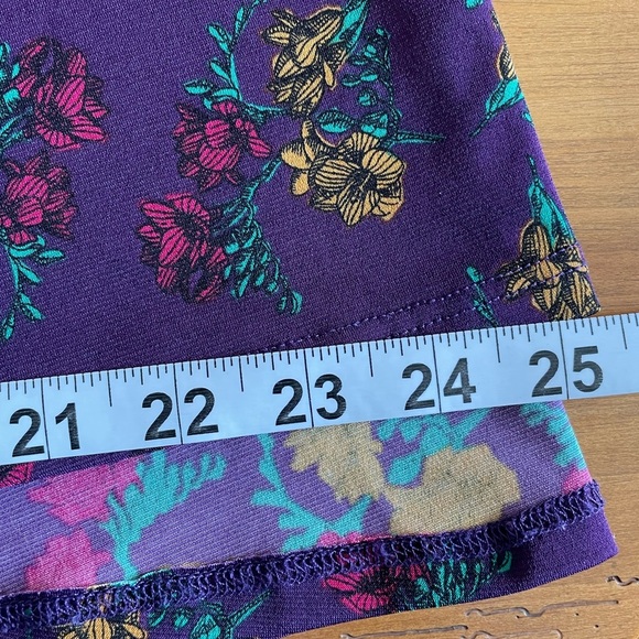 LuLaRoe Plum Purple & Floral Jersey A-Line Maxi Skirt XL (Altered from 3XL) - Picture 10 of 10